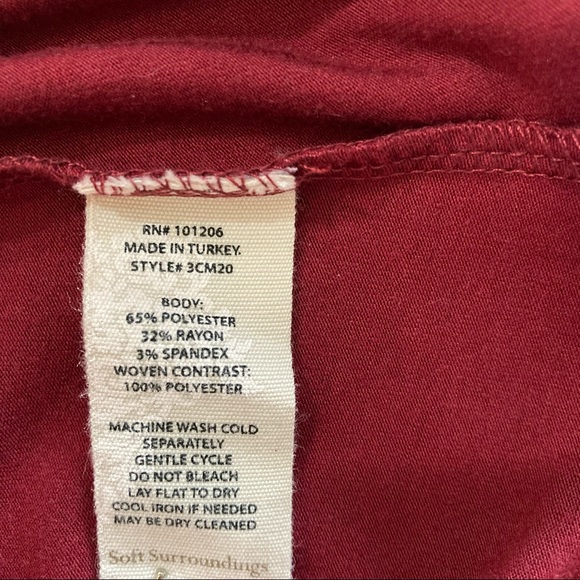 SOFT SURROUNDINGS RED LONG SLEEVE TUNIC SIZE SMALL PETITE - Picture 7 of 10